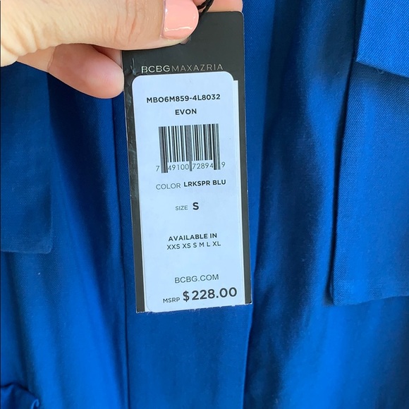 BCBG NWT blue pocket dress - Picture 5 of 5